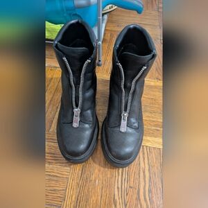 TIMBERLAND Everleigh Front Zip Premium Leather BLACK Boots Women